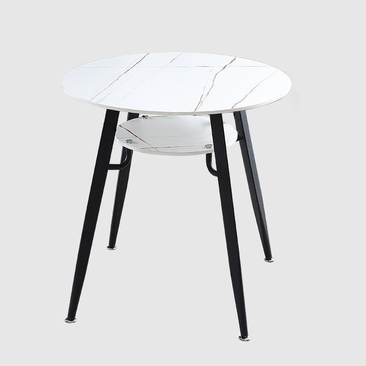Moderner Stil runder Esszimmer Tisch gesinterte Steintisch mit Metallbasis
