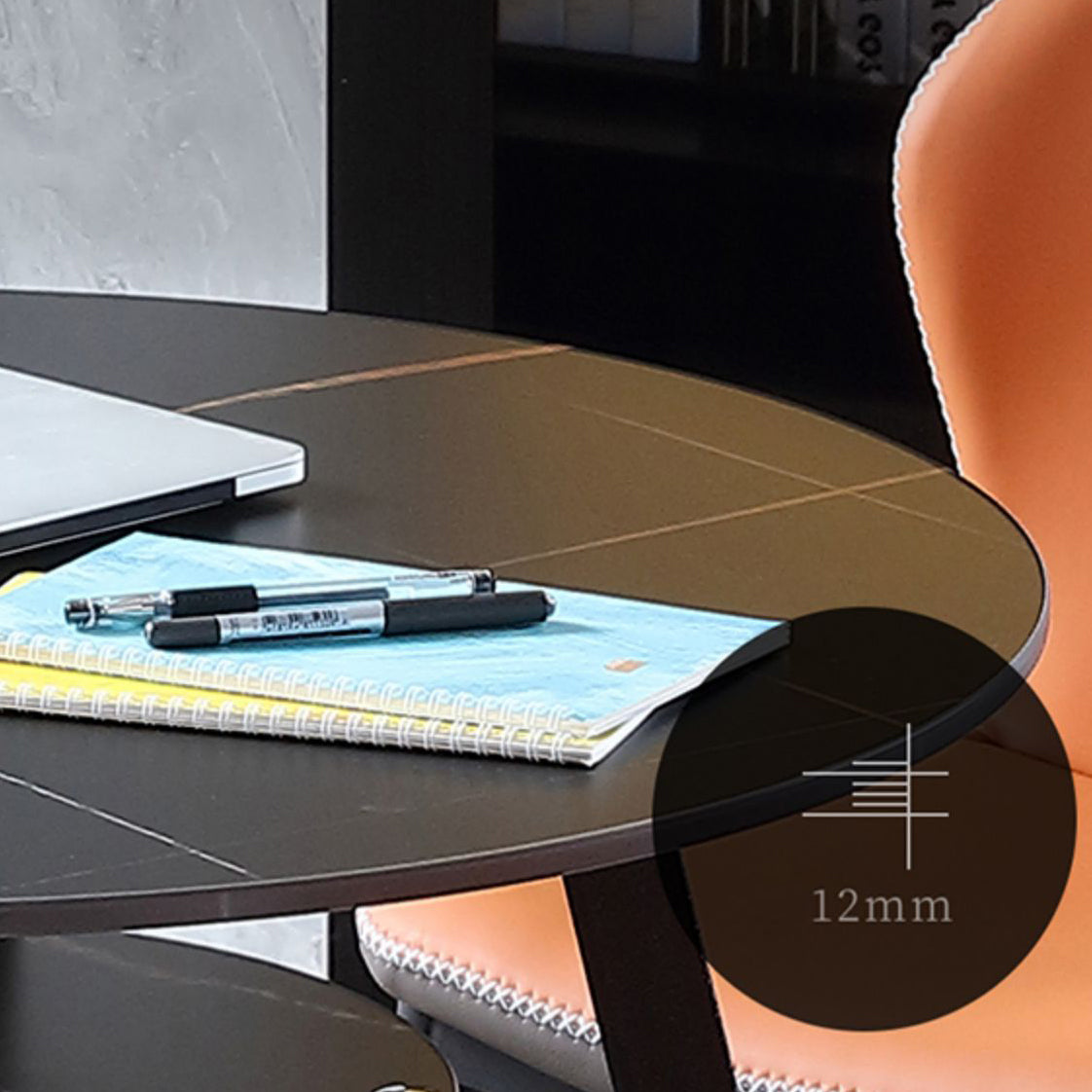 Moderner Stil runder Esszimmer Tisch gesinterte Steintisch mit Metallbasis