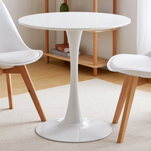 Eenvoudige stijl huis vaste houten eettafel ronde vormtafel met tulpbasis
