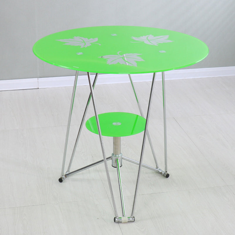 Modern Round Dining Room Table Tempered Glass Table with Pedestal Base for Dining Room