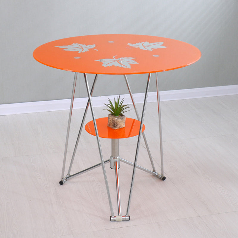 Modern Round Dining Room Table Tempered Glass Table with Pedestal Base for Dining Room