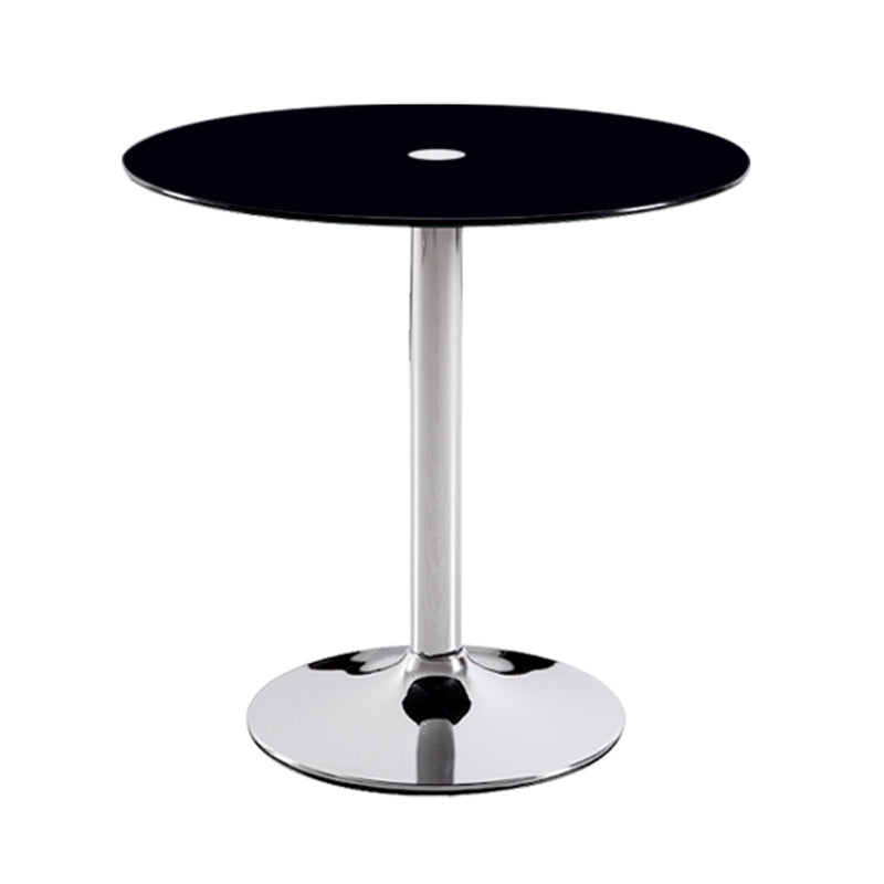 Moderne ronde eettafel van gehard glas met tulponderstel voor eetkamer