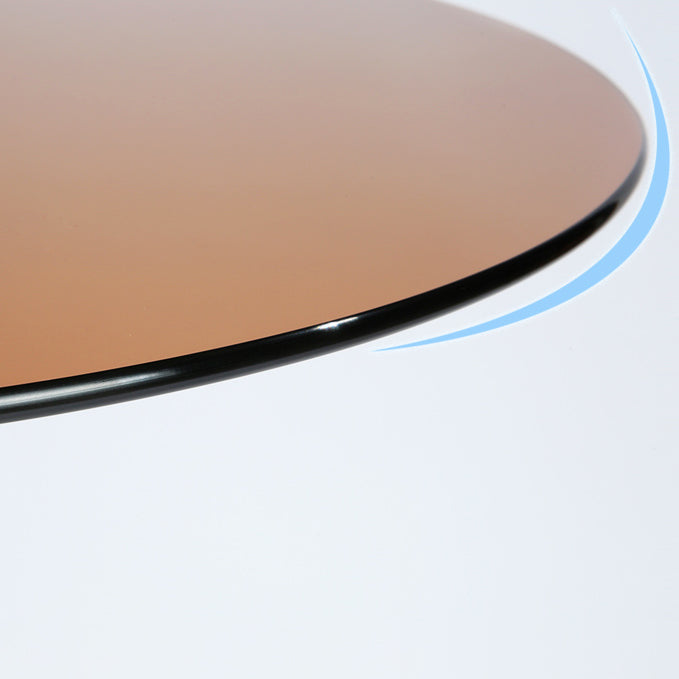 Moderne ronde eettafel van gehard glas met tulponderstel voor eetkamer