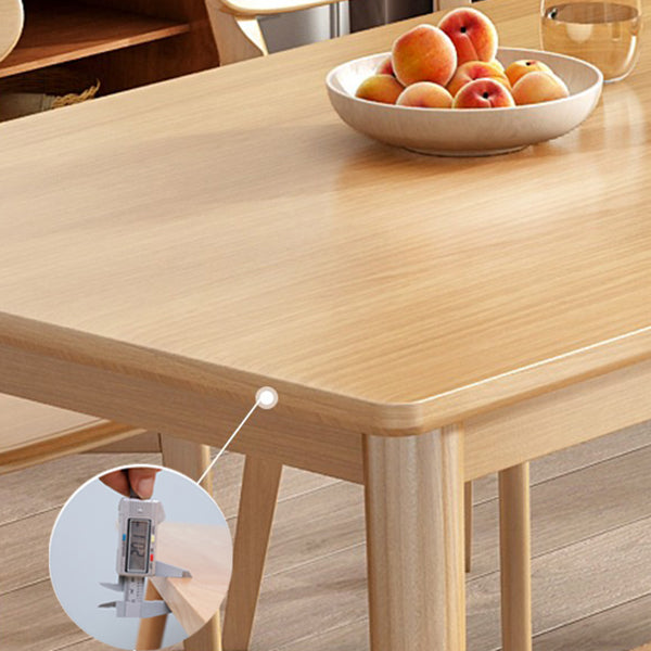 Modern Solid Wood Brown Dining Table Rectangle Shape Standard Dining Table for Kitchen
