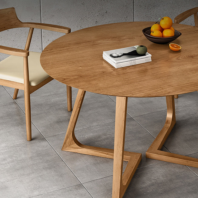 Round Pedestal Dining Site Table Contemporary Furniture with Pine Solid Wood