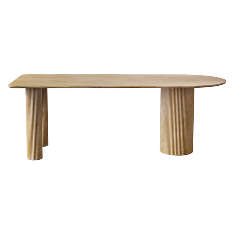 Solid Wood Contemporary Free Form Dining Table Wood Top Table for Home