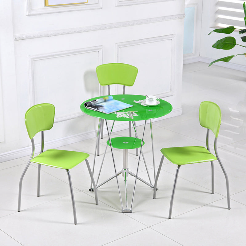 Table de salle à manger de cuisine de style moderne table ronde avec base en métal