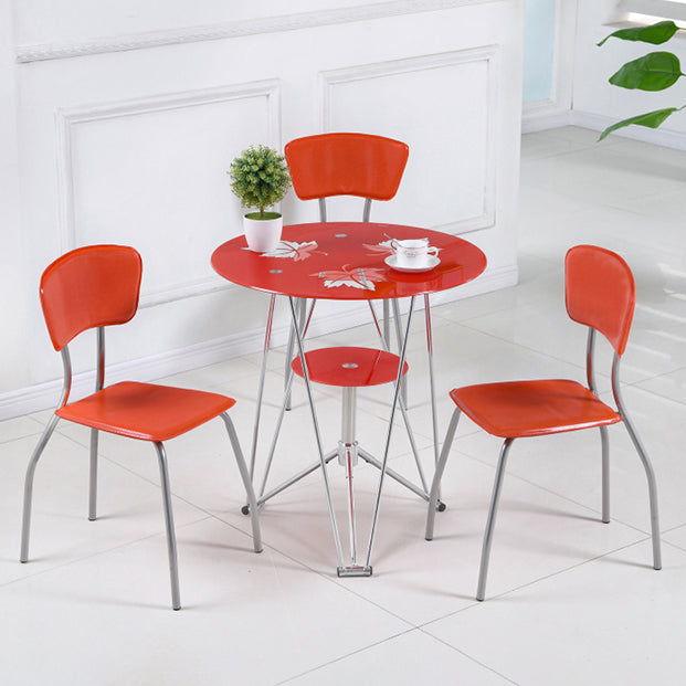 Table de salle à manger de cuisine de style moderne table ronde avec base en métal