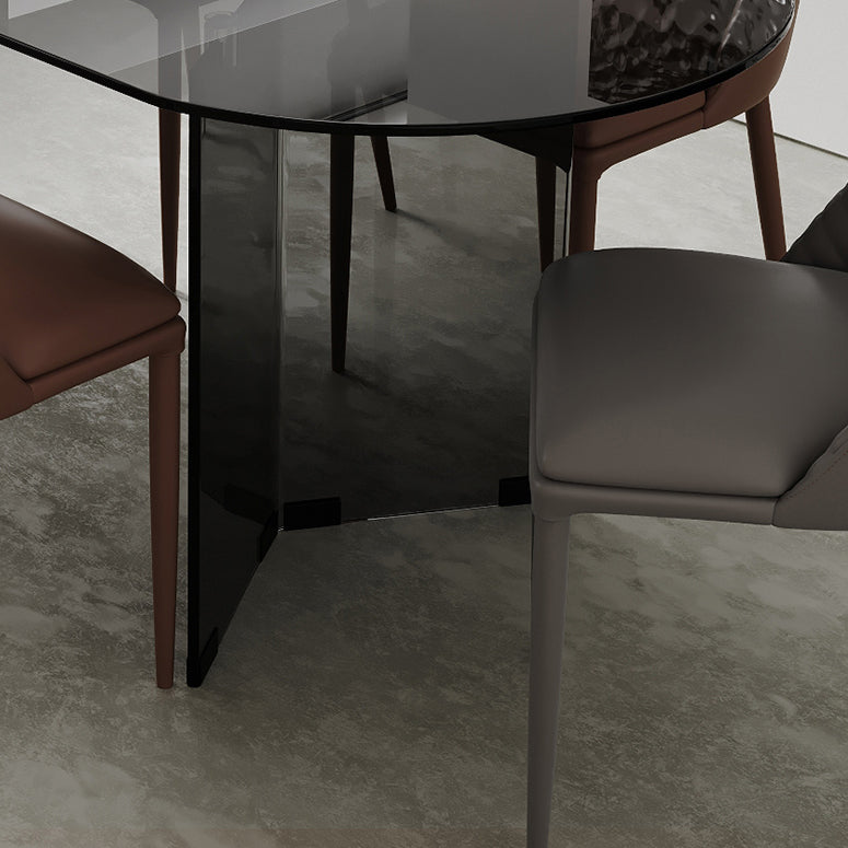 Glas zeitgenössische freie Form eines Esstischs klarer Glas für Esszimmer
