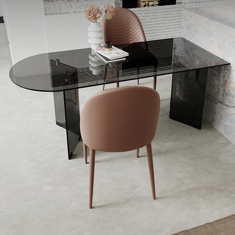 Glas zeitgenössische freie Form eines Esstischs klarer Glas für Esszimmer