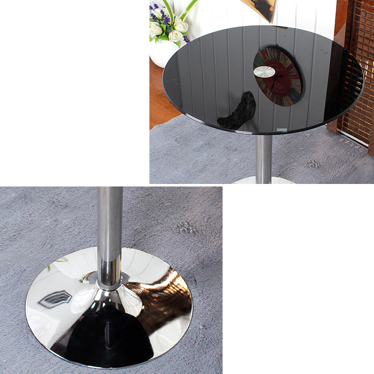 Round Tulip Base Contemporary Dining Table Three-Color Fixed Table of Glass