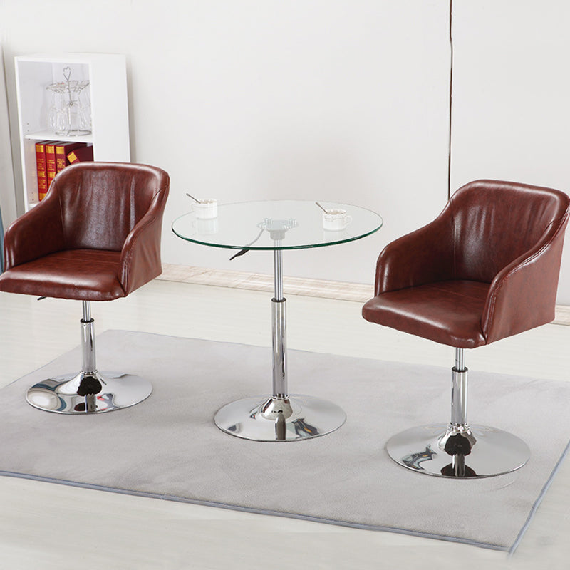 Modern Round Dining Room Table Tempered Glass Table with Pedestal Base for Home Kitchen Dinner