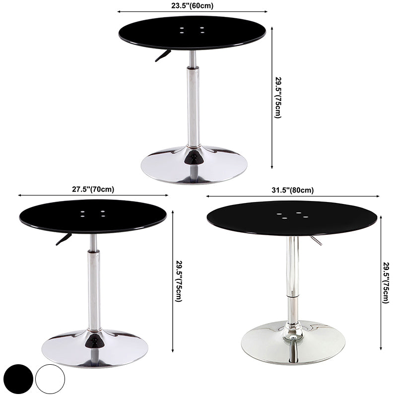 Modern Round Dining Room Table Tempered Glass Table with Pedestal Base for Home Kitchen Dinner