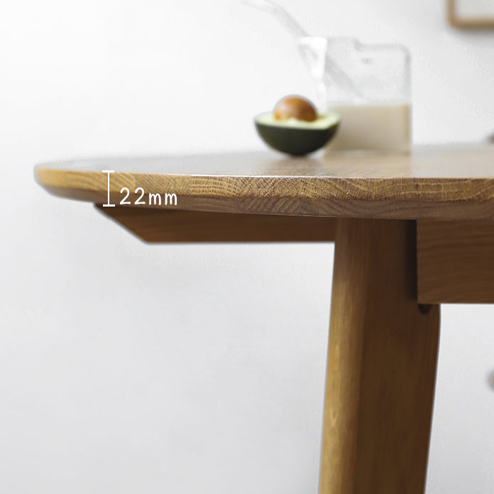 Round 4-foot Dining Table Oak Solid Wood Furniture for Dining Room Home