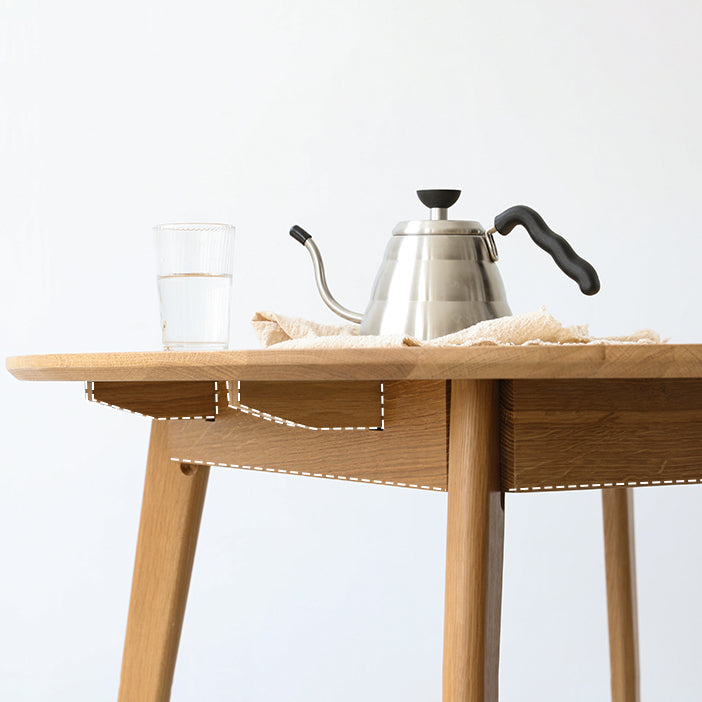 Round 4-foot Dining Table Oak Solid Wood Furniture for Dining Room Home