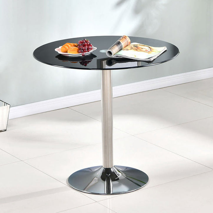 Modern Style Glass Kitchen Dining Table Round Table with Tulip Base for Home Use
