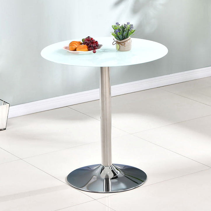 Modern Style Glass Kitchen Dining Table Round Table with Tulip Base for Home Use