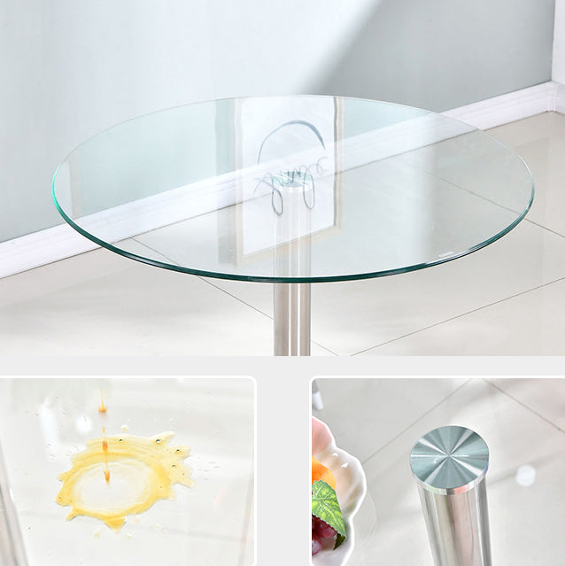 Modern Style Glass Kitchen Dining Table Round Table with Tulip Base for Home Use