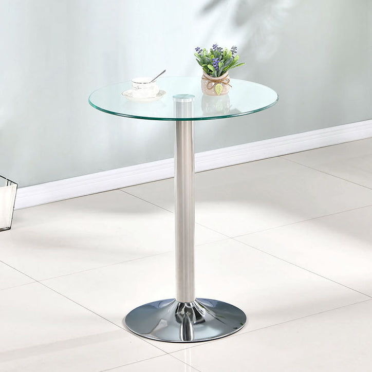Modern Style Glass Kitchen Dining Table Round Table with Tulip Base for Home Use