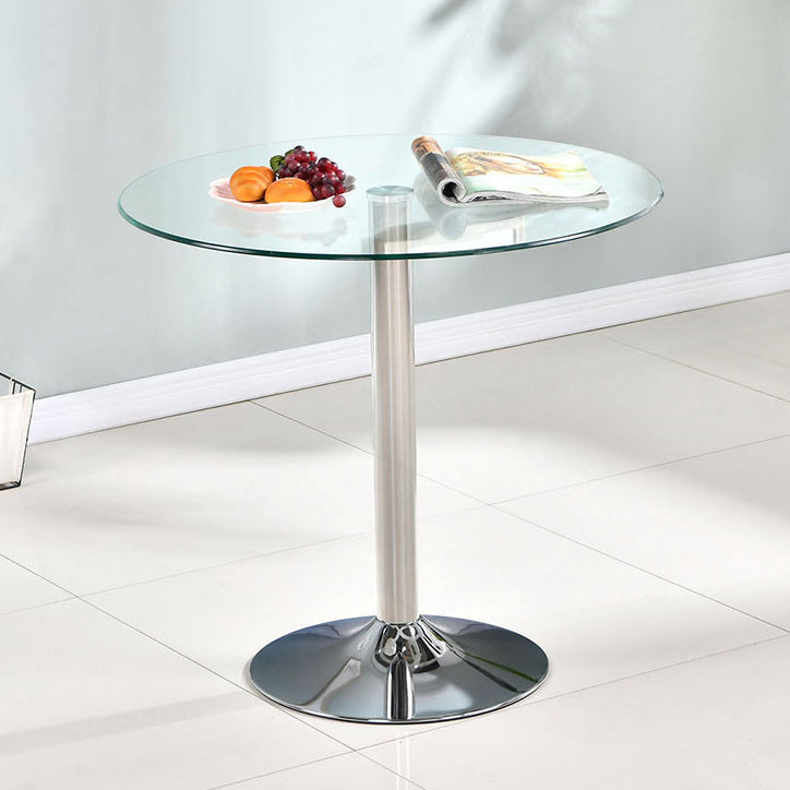 Modern Style Glass Kitchen Dining Table Round Table with Tulip Base for Home Use