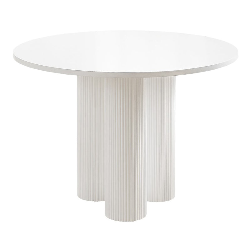 Modern Solid Wood Kitchen Dining Table Round Shape Standard Dining Table with 3 Legs Base