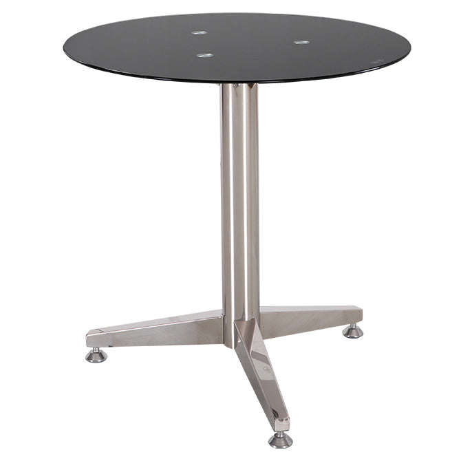 Modern Round Dining Room Table Tempered Glass Table with Pedestal Base