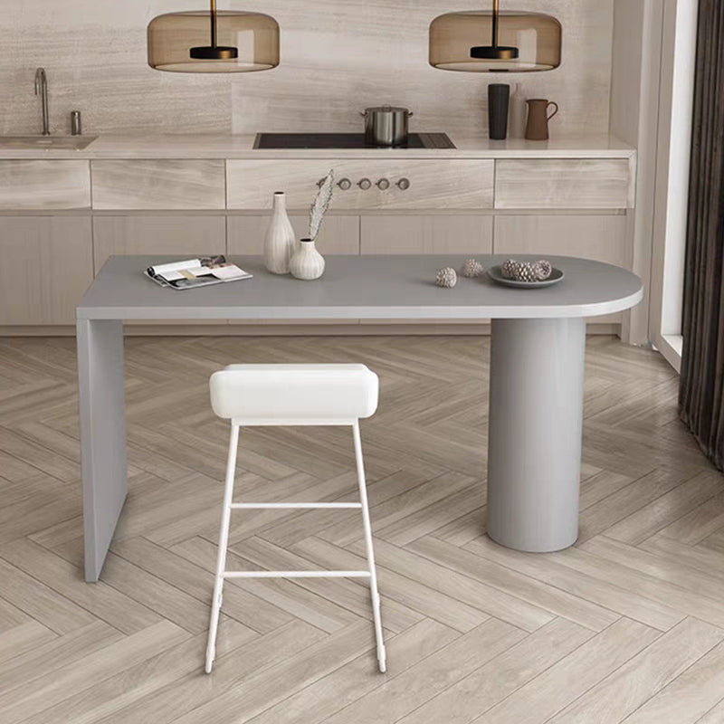 Minimalist Kitchen Irregular Shape Dining Table Solid Wood Dining Table with Double Pedestal Bases