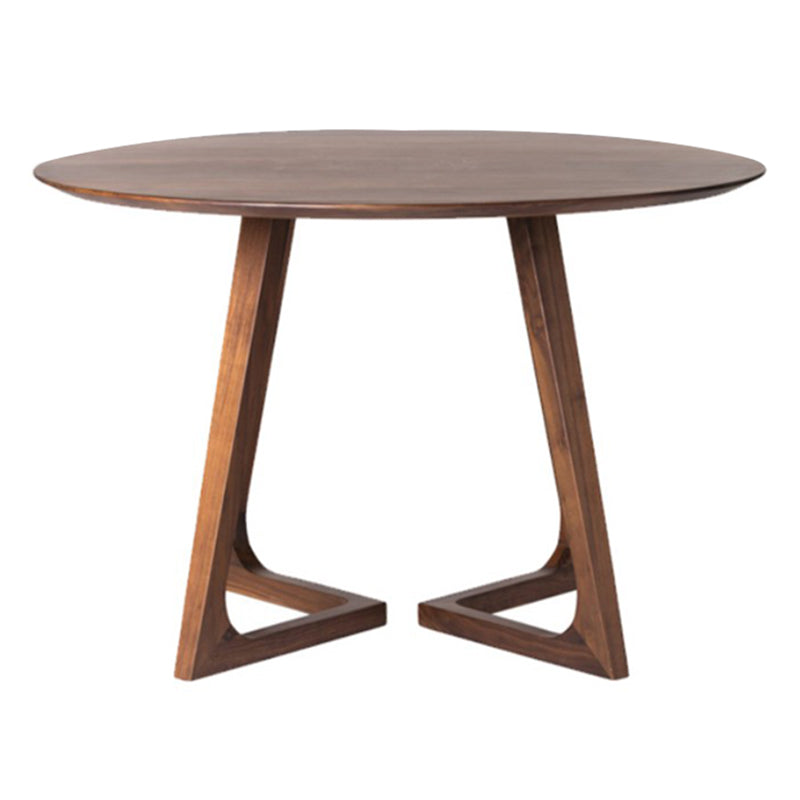 Tablette à double piédestal ronde Pine en bois massif meubles de salle à manger en bois massif