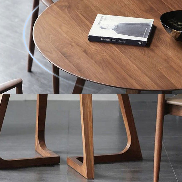 Tablette à double piédestal ronde Pine en bois massif meubles de salle à manger en bois massif