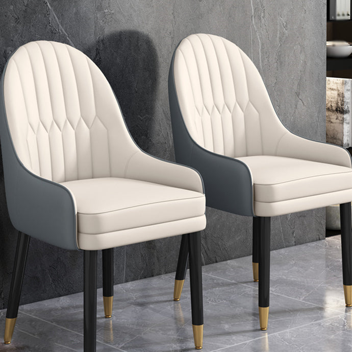 Chaises de salle à manger de style scandinave en métal, chaise Parsons avec bras