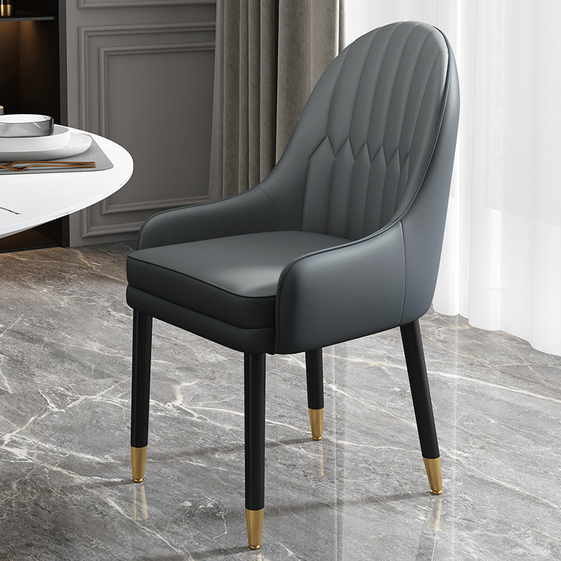Chaises de salle à manger de style scandinave en métal, chaise Parsons avec bras