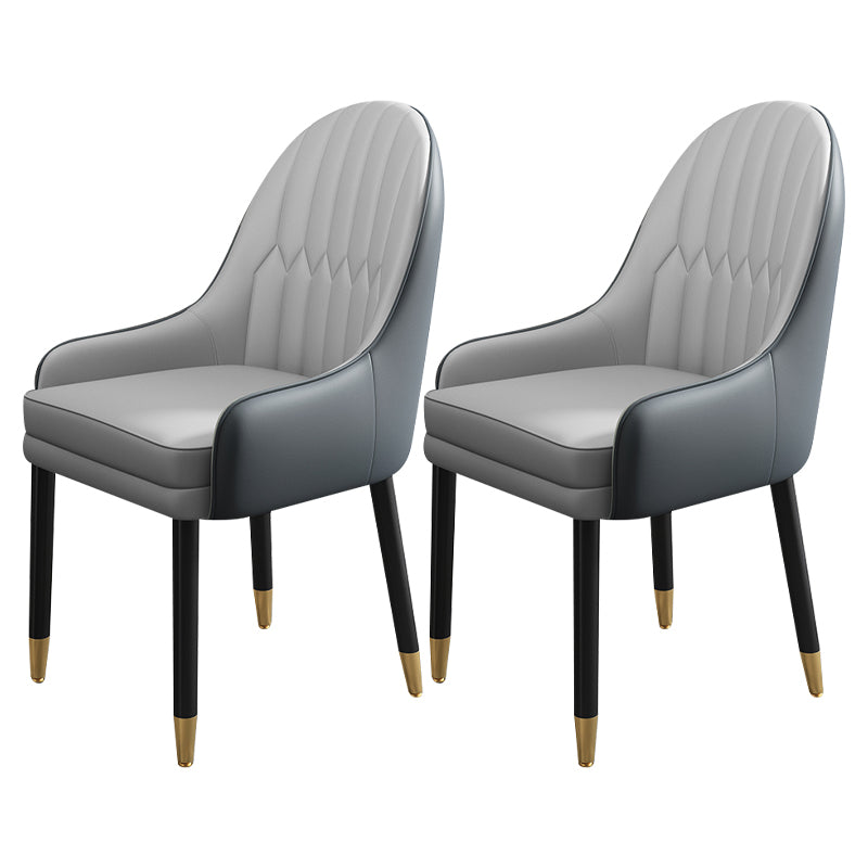 Chaises de salle à manger de style scandinave en métal, chaise Parsons avec bras
