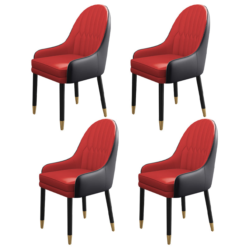 Chaises de salle à manger de style scandinave en métal, chaise Parsons avec bras