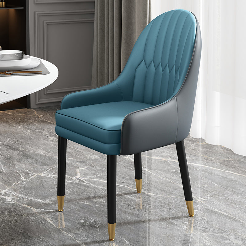 Chaises de salle à manger de style scandinave en métal, chaise Parsons avec bras