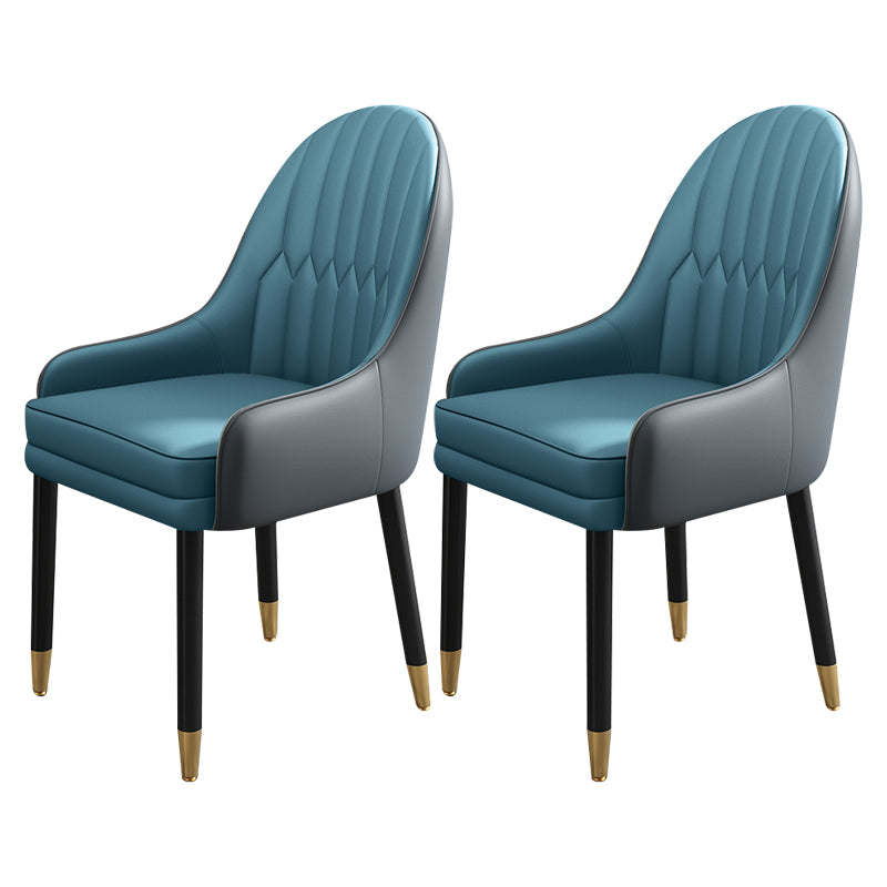 Chaises de salle à manger de style scandinave en métal, chaise Parsons avec bras