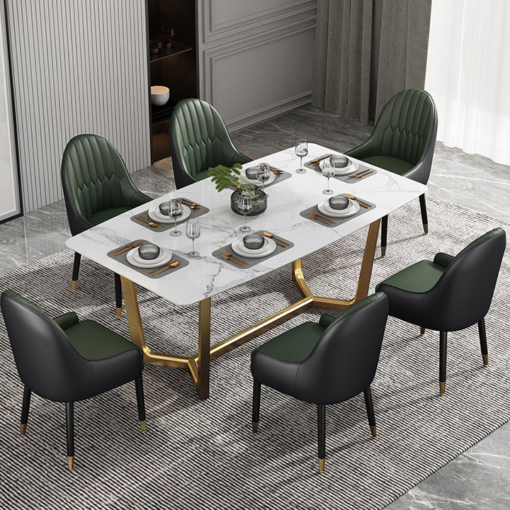 Chaises de salle à manger de style scandinave en métal, chaise Parsons avec bras