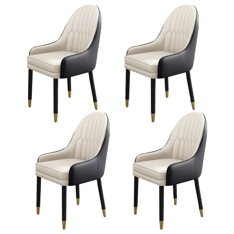 Chaises de salle à manger de style scandinave en métal, chaise Parsons avec bras