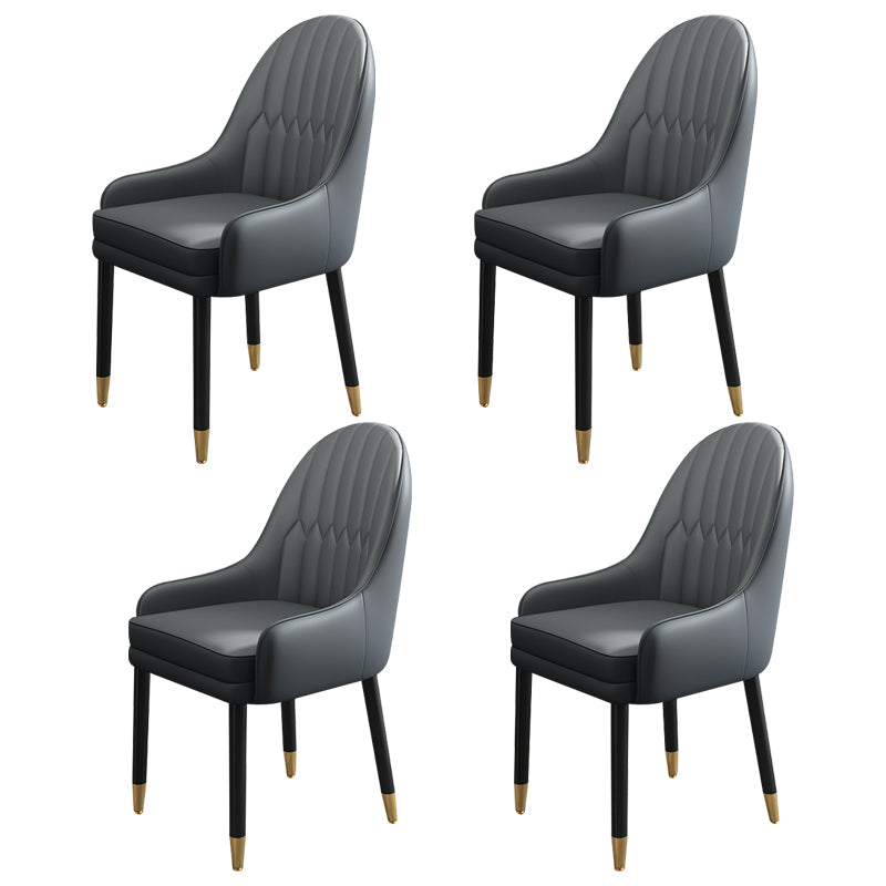 Chaises de salle à manger de style scandinave en métal, chaise Parsons avec bras