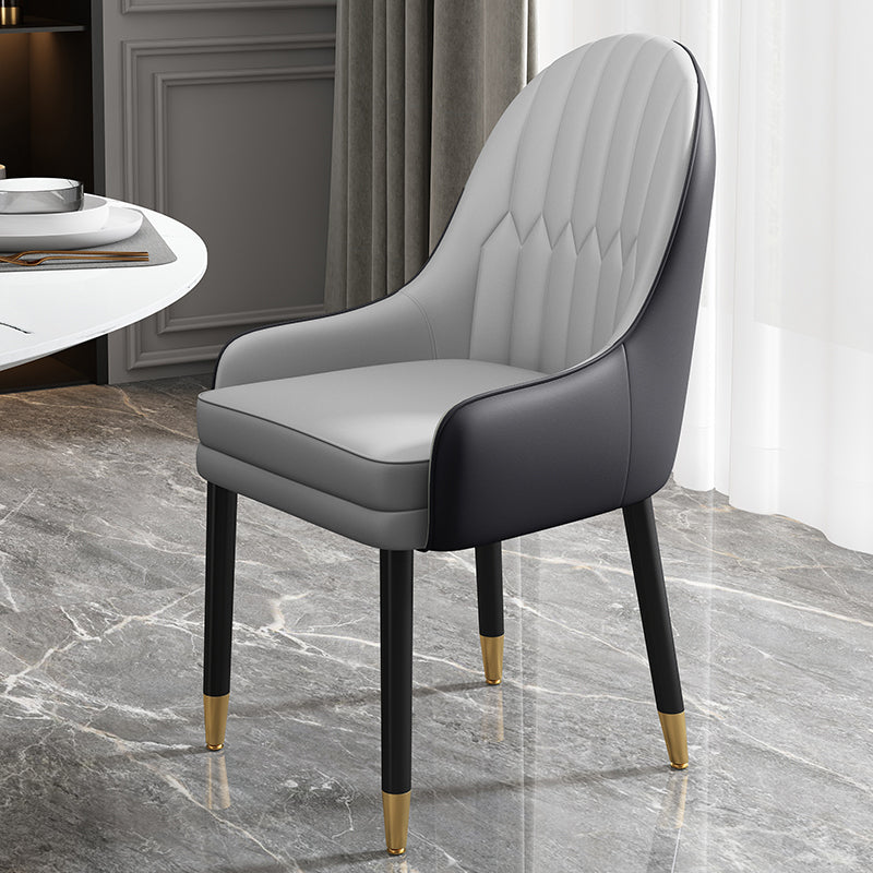 Chaises de salle à manger de style scandinave en métal, chaise Parsons avec bras