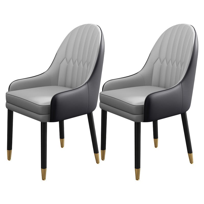 Chaises de salle à manger de style scandinave en métal, chaise Parsons avec bras
