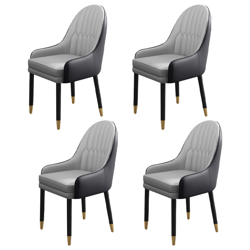 Chaises de salle à manger de style scandinave en métal, chaise Parsons avec bras