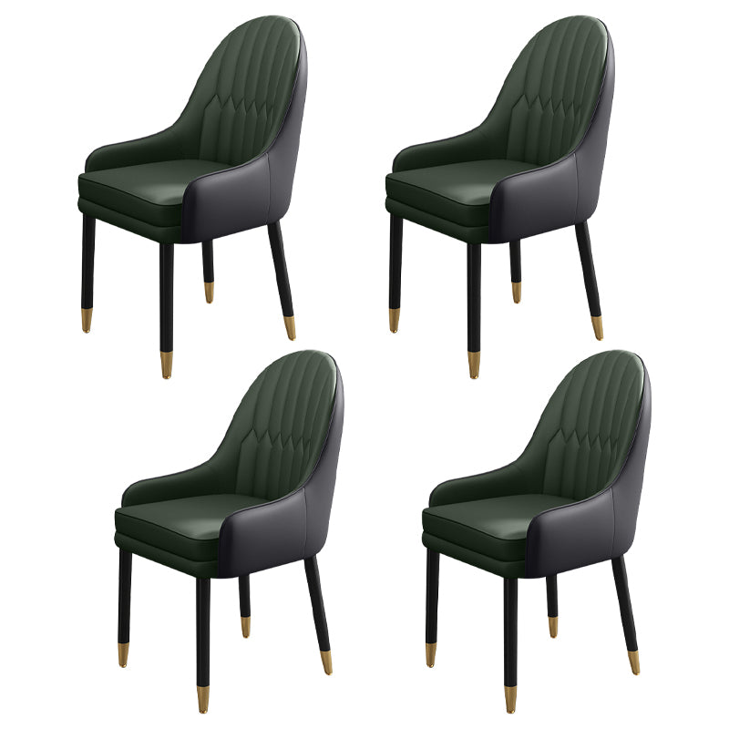 Chaises de salle à manger de style scandinave en métal, chaise Parsons avec bras