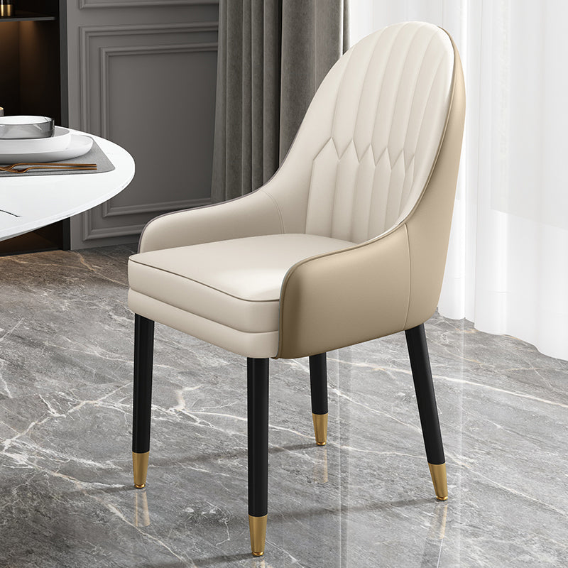 Chaises de salle à manger de style scandinave en métal, chaise Parsons avec bras
