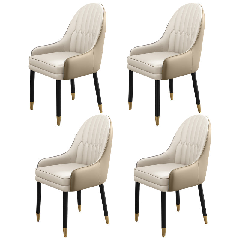 Chaises de salle à manger de style scandinave en métal, chaise Parsons avec bras