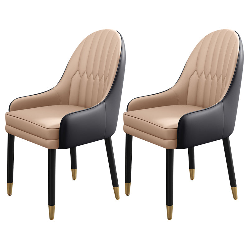 Chaises de salle à manger de style scandinave en métal, chaise Parsons avec bras