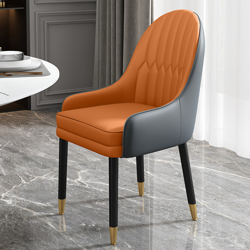 Chaises de salle à manger de style scandinave en métal, chaise Parsons avec bras