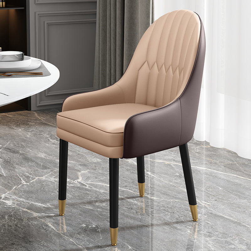 Chaises de salle à manger de style scandinave en métal, chaise Parsons avec bras