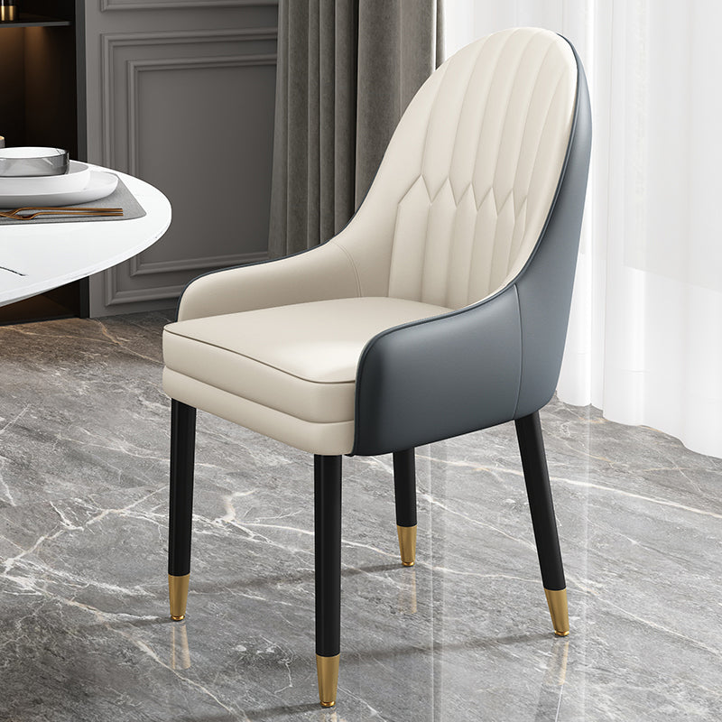Chaises de salle à manger de style scandinave en métal, chaise Parsons avec bras