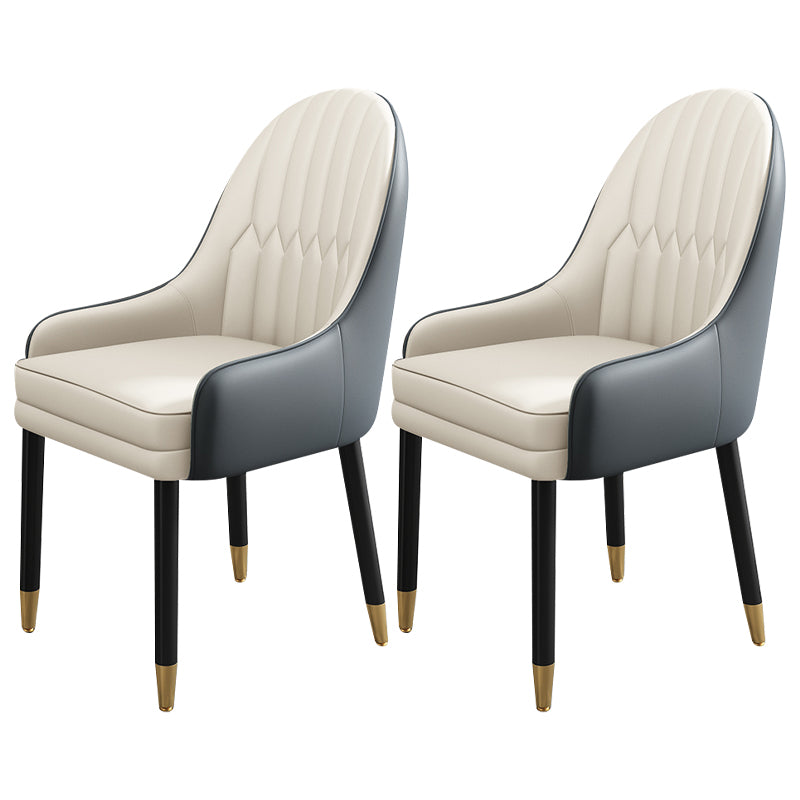 Chaises de salle à manger de style scandinave en métal, chaise Parsons avec bras