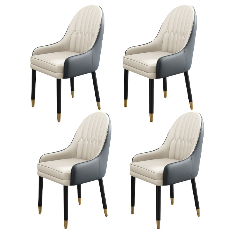 Chaises de salle à manger de style scandinave en métal, chaise Parsons avec bras